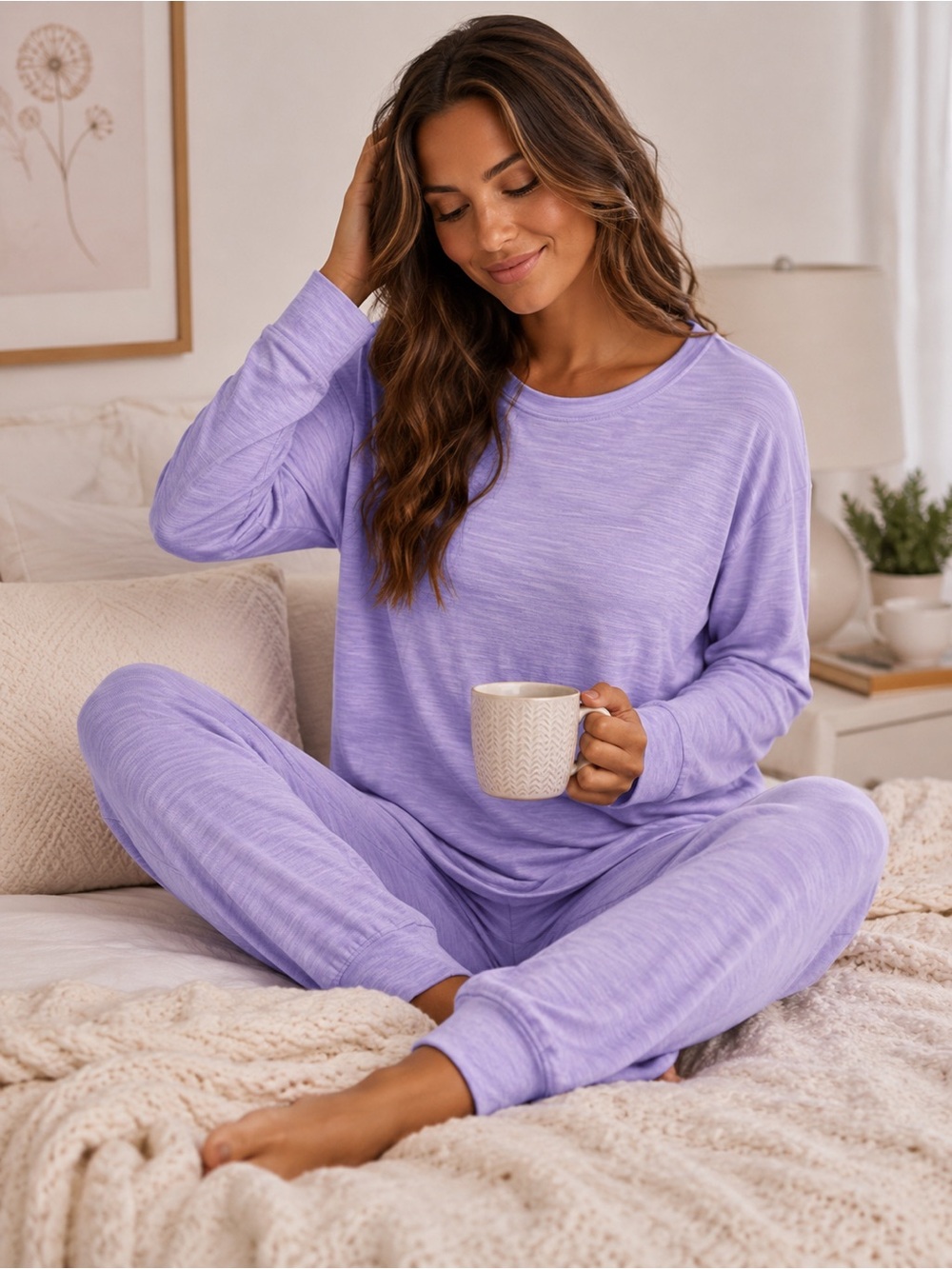 Loft pajama set lilac, purple size large